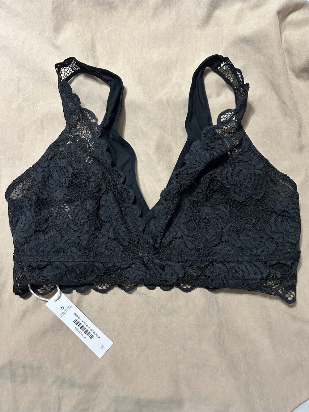 Adore Me Black Floral Lace Bralette